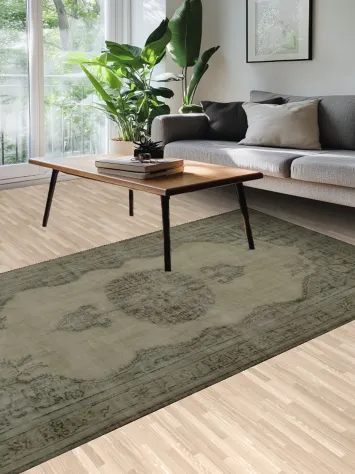 Elegant Vintage-Inspired Distressed Turkey Rug 6x10