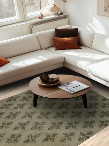 Vintage-Inspired and Distressed Area Beige Rug 6x9