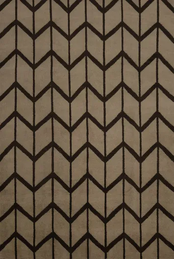 Contemporary Chevron Oushak Area Rug 8x10 with Striking Dark Lines