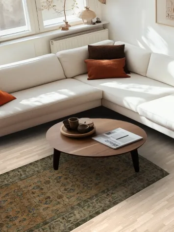 Elegant Vintage-Style Distressed Turkish Area Rug 5x9