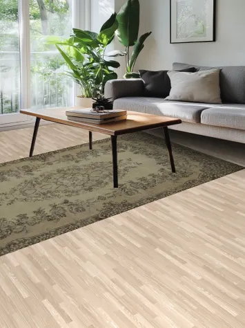 Elegant Distressed Turkish Vintage Rug with Intricate Floral Medallion Design 6x10