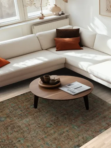 Classic Rustic-Inspired Distressed Turkish Rug Perfect for Sophisticated Vintage Appeal 5x8