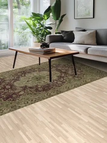 Vintage Elegance: Distressed Floral Turkish Area Rug 6x9