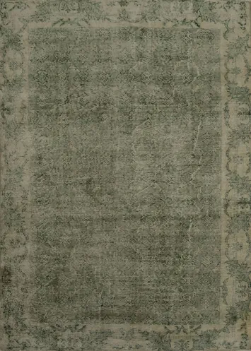 Elegance and Comfort: Distressed Turkey Vintage Green Patterned Rug for Living Rooms