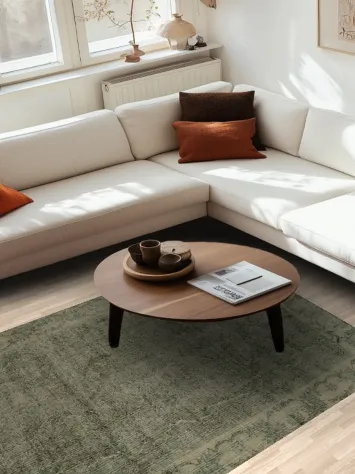 Elegance and Comfort: Distressed Turkey Vintage Green Patterned Rug for Living Rooms