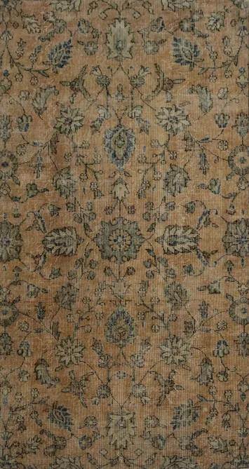 Elegant Vintage Distressed Turkish Rug 4x7