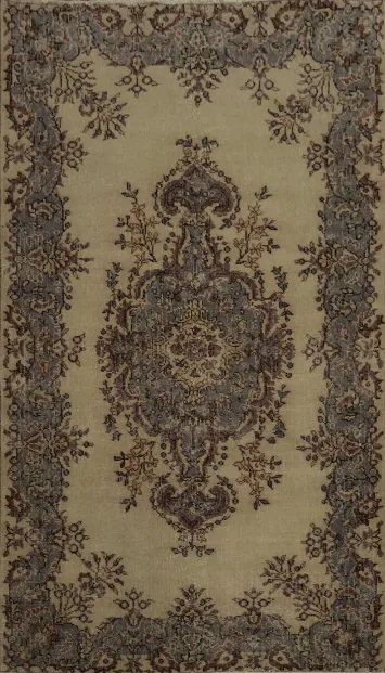 Vintage-Inspired Turkish Distressed Rug 4x7