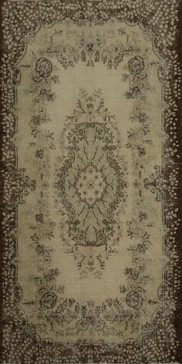 Elegant Vintage Distressed Turkish Rug 4x7