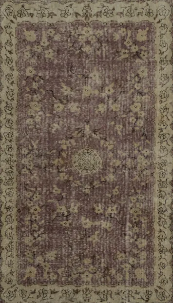 Antique-Style Distressed Turkish Rug 3x6