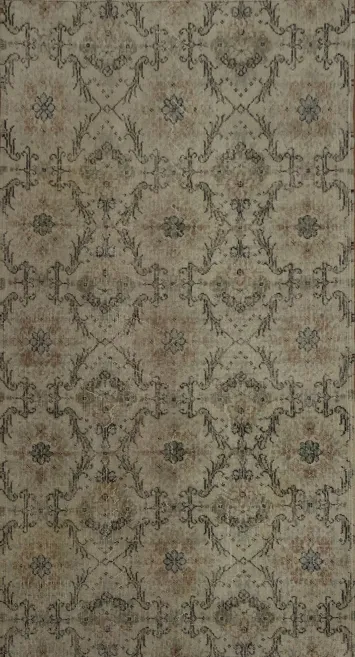 Elegant Vintage Turkish Distressed Rug 4x7