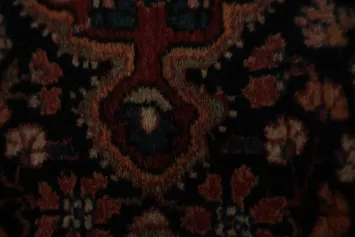 Vintage Persian-Inspired Sarok Navy Blue Red Rug 2x3