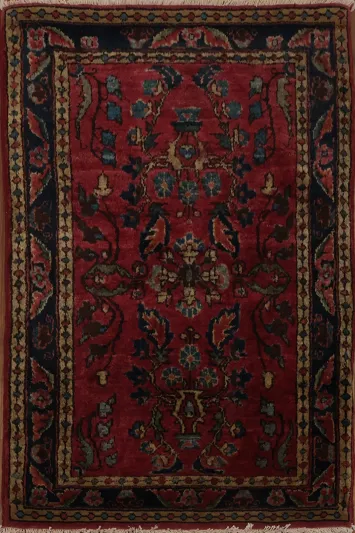 Collectible Vegetable Dye Antique Sarouk Persian Rug 2x3