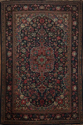 Antique Kashan Dabir Persian Rug 3x5