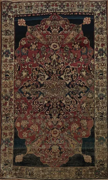 Pre-1900 Antique Kerman Ravar Persian Rug 3x6