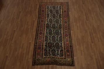 Pre-1900 Antique Senneh Persian Runner Rug 4x9