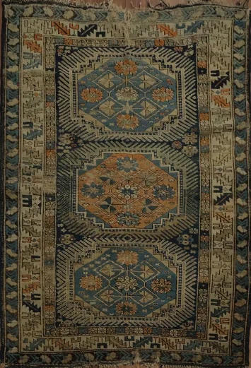 Vintage Persian Style Oriental Rug with Elegant Geometric Patterns 4x5