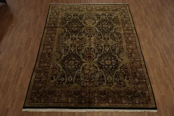 High-Quality Traditional Black Agra Rug 9x12