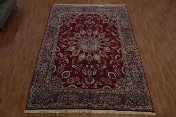 Luxurious Classic Kerman Persian Large Rug in Rich Red with Exquisite Border Details 10x14