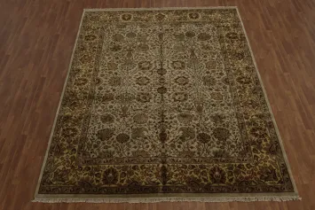 Traditional Floral Beige Agra Oriental Area Rug 9x12