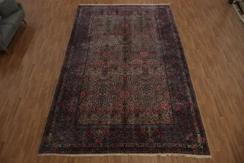 Vintage Vegetable Dye Kerman Ravar Persian Palace Rug 10x16