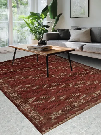 Turkoman Bokhara Persian Area Rug 7x10