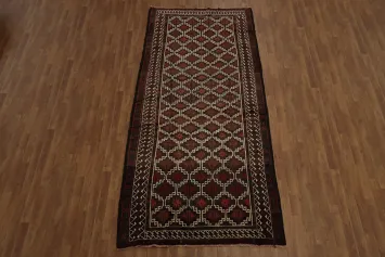 Traditional Style Bokhara Turkoman Rug with Unique Lattice Design 5x10