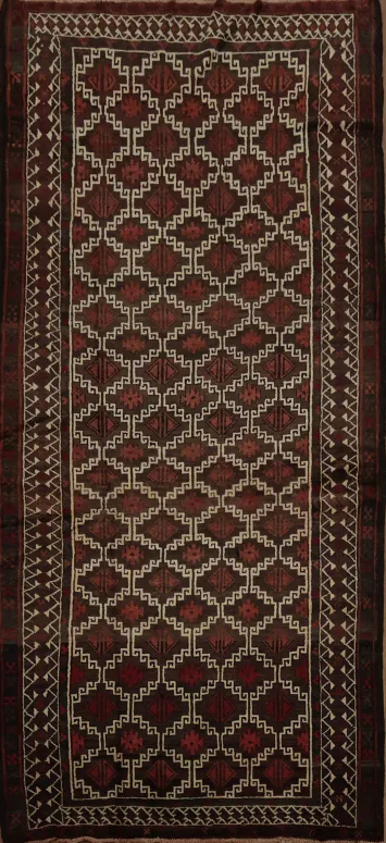 Traditional Style Bokhara Turkoman Rug with Unique Lattice Design 5x10