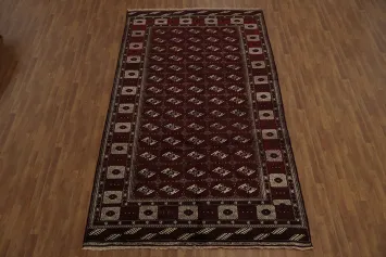 Deep Red Turkoman Persian Area Rug 7x12