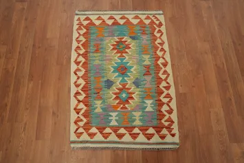 Vibrant Geometric Pattern Kilim Rug 2X3