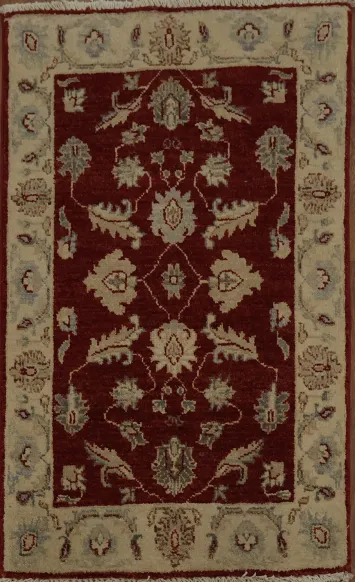 Traditional Red and Beige Peshawar Foyer Rug 2x3