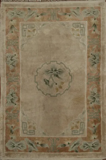 Vintage-Inspired Area Rug Art Deco Chinese 2x3