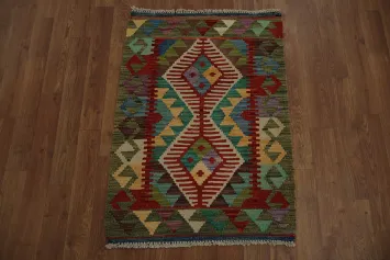Vibrant Geometric Pattern Kilim Rug 2X3