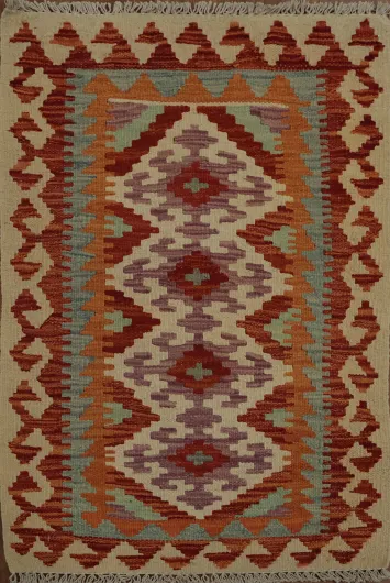 Handwoven Tribal Pattern Kilim Rug 2X3