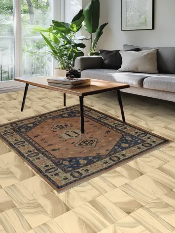 Luxurious Vintage Harlequin Carpet, Ziegler Persian Rug 5x6