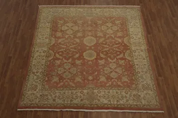Decorative Rug Featuring Detailed Patterns in Rust and Beige Ziegler Square 8x8