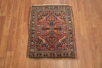 Traditional Floral Sarouk Square Persian Rug 2x2 ft
