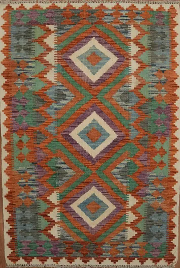 Handcrafted Ethnic Design Kilim Flat Weave Rug 3X5