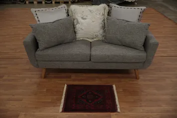 Elegant Geometric Red Balouch Oriental Rug 1x2