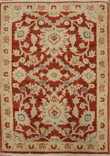 Bold and Vibrant Red Peshawar Pakistani Rug 2x3