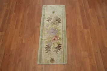Elegant Floral Pattern Art Deco Chinese Rug 1x3