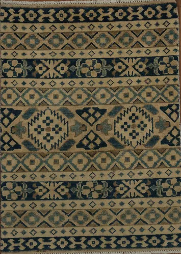 Vintage Style Rug with Intricate Patterns and Geometric Designs 2x3