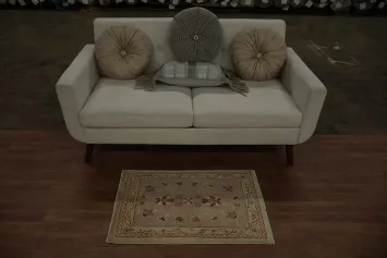 Floral Dirty Rose Pink and Beige Rug 2x3