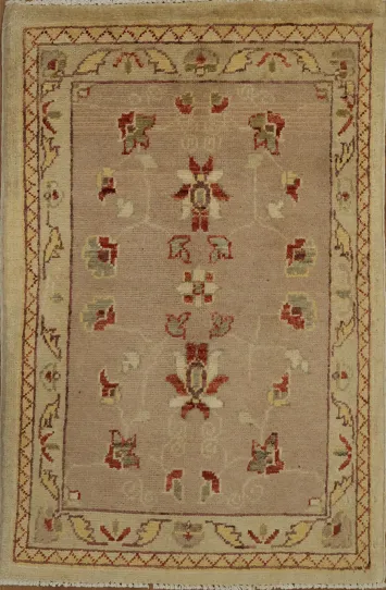 Floral Dirty Rose Pink and Beige Rug 2x3