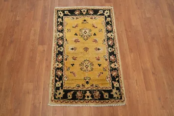 Beautifully Crafted Yellow Rug with Elegant Black Patterns 2x3