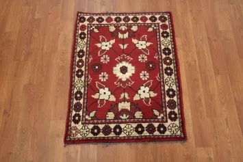 Geometric Balouch Afghan Red Rug 2x3