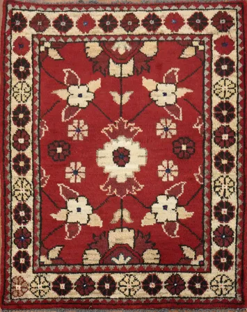 Geometric Balouch Afghan Red Rug 2x3