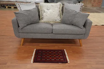 Elegant Red and Orange Balouch Afghan Rug 1x2