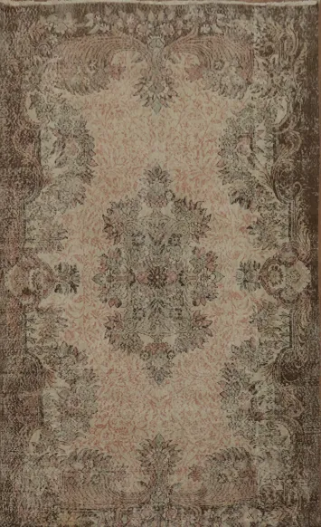 Distressed Anatolian Turkish Area Rug 6x9
