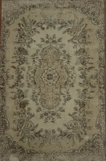 Distressed Anatolian Turkish Area Rug 6x9