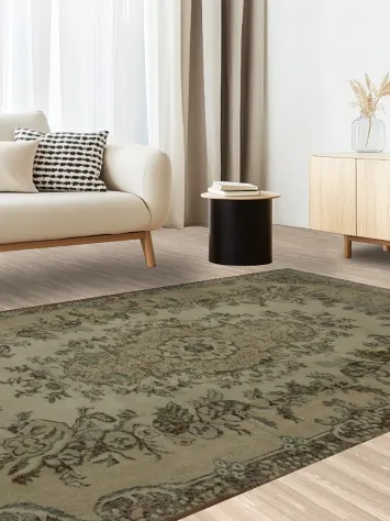 Distressed Anatolian Turkish Area Rug 6x9